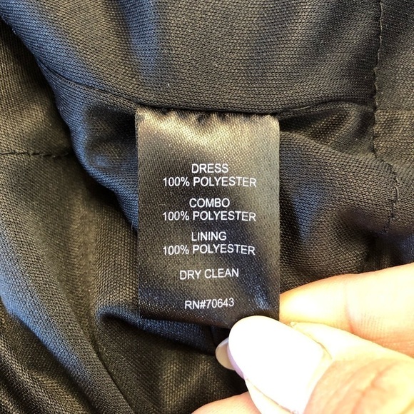 Jessica Howard Evenings Black Lace V-neck Shutter Pleat Cocktail Dress, 10 - Picture 8 of 11